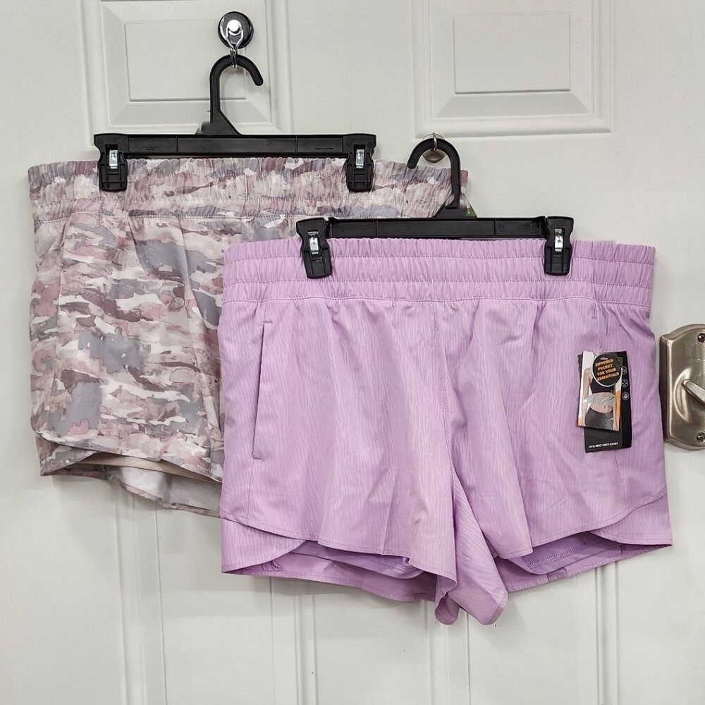 2 New Avia Bike Liner Shorts - Size XL 16-18 - Solid Clover & Taupe